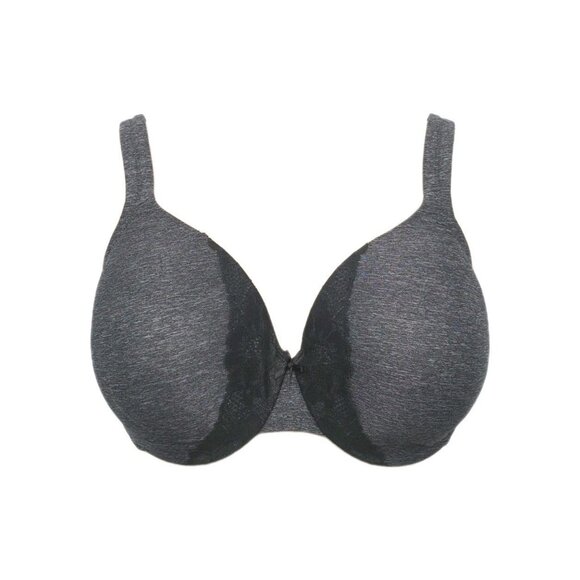 Lane Bryant Cacique Women Bra Full Coverage Lightly Lined 38F Gray Black w/Lace - Picture 6 of 10
